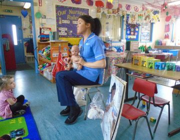 Nurse Catherine Mitchell visits AM nursery!