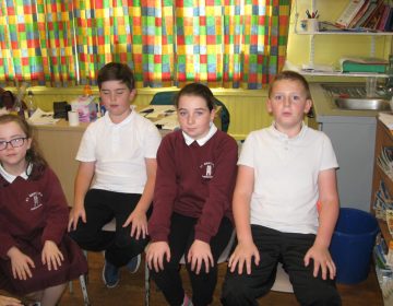 P5 and P6 were thinking good thoughts, and getting rid of bad thoughts, for their Mindfulness exercise.