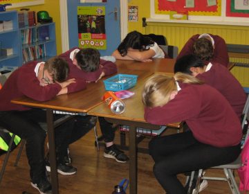 P7 enjoyed the chance to do a Mindfulness exercise today.