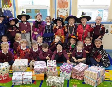 St Mary's Nursery and Primary School Pupils Donate 119 Shoeboxes To Road Of Hope Christmas Appeal