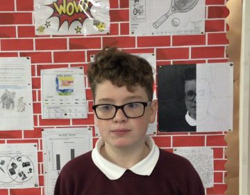 Isaac’s excellent portrait made it onto the WOW board. Well done Isaac!