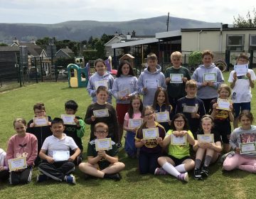 The children received their Sports Day certificates.