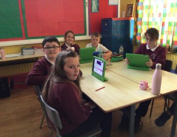 Primary 6/7 had great fun learning how to code in a Scratch Junior Digital Story Workshop from the Nerve Centre.