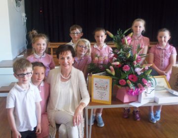 Children Present Mrs Smart With Her Retirement Gifts