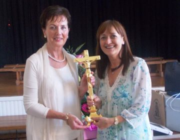 Mrs Smart Presents Mrs Magill With A New Cruicifix For St Marys